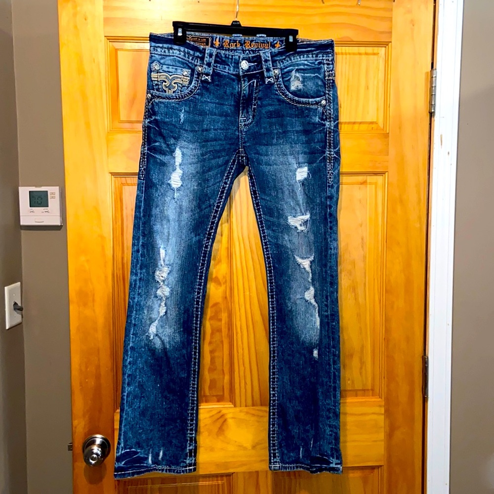 Men’s Rock Revival jeans. Scion, slim bootcut. Size 33.